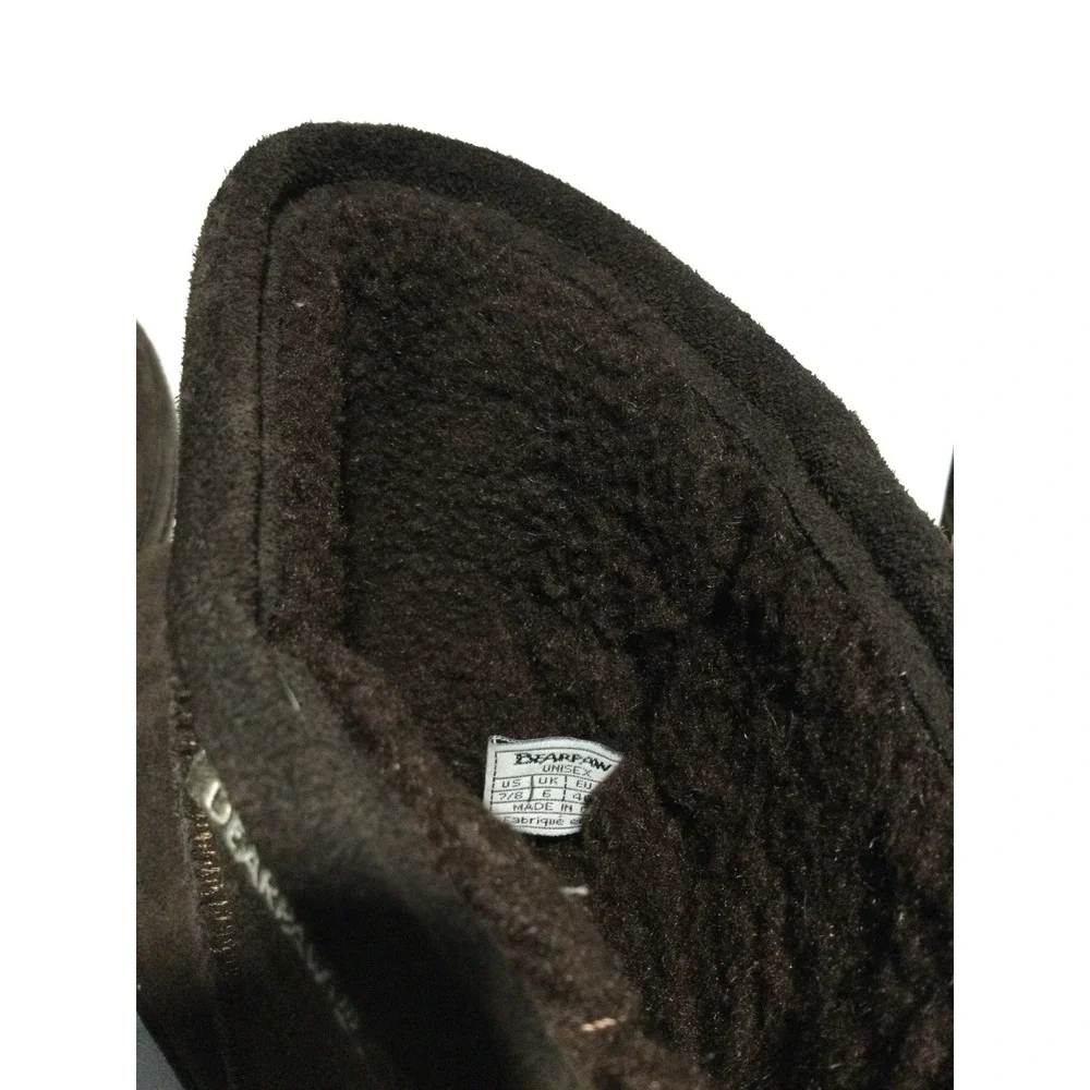 Bearpaw‎ Unisex Chocolate Brown Suede Sheepskin Lined Boots Size US 7/8 EU 40